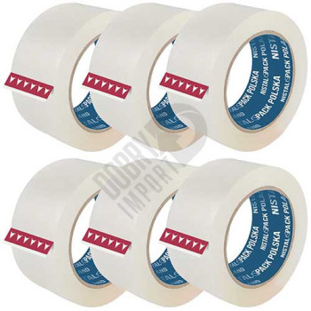 Taśma pakowa przezroczysta akryl 48mm 120m 132y 6 ROLEK