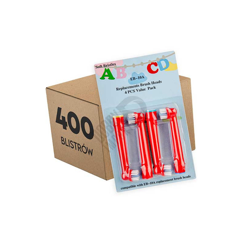 Końcówki zamienniki Kids Stages EB10A-R do szczoteczek Oral-B karton 400 blistrów