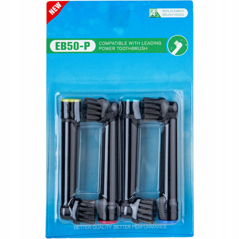 Końcówki zamienniki z węglem aktywnym Cross Clean WEB50P-B do Oral-B 1 blister (4 szt.)